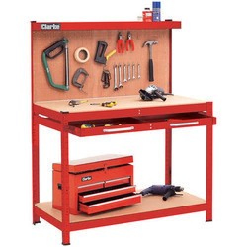 Cwb-r1b Workbench With Pegboard Back Panel & Large Drawer